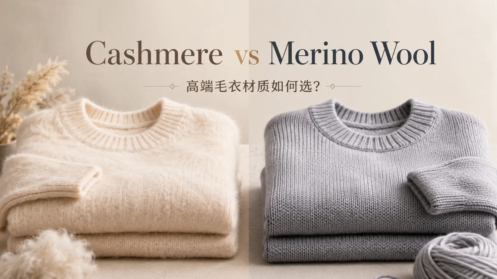 Linknit pure Merino wool vs blended Merino wool fabric comparison showing fiber fineness and surface texture differences
