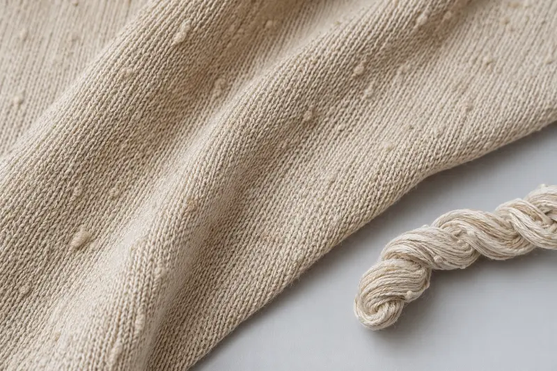 Linknit slub linen knitwear spring summer fabric texture close-up