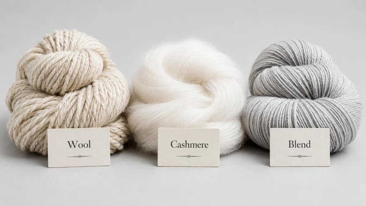 Pure wool, cashmere and blended knit fabric comparison — sweater material cost and hand feel differences