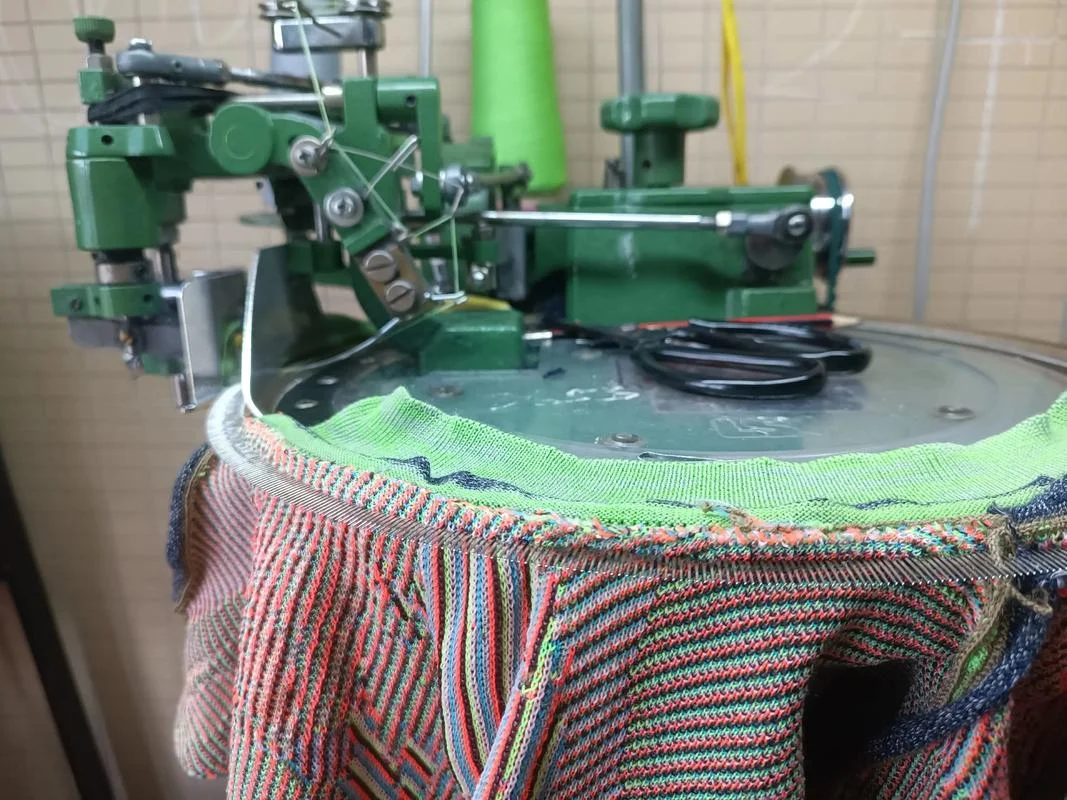Linknit linking detail — precision hand-looping operation