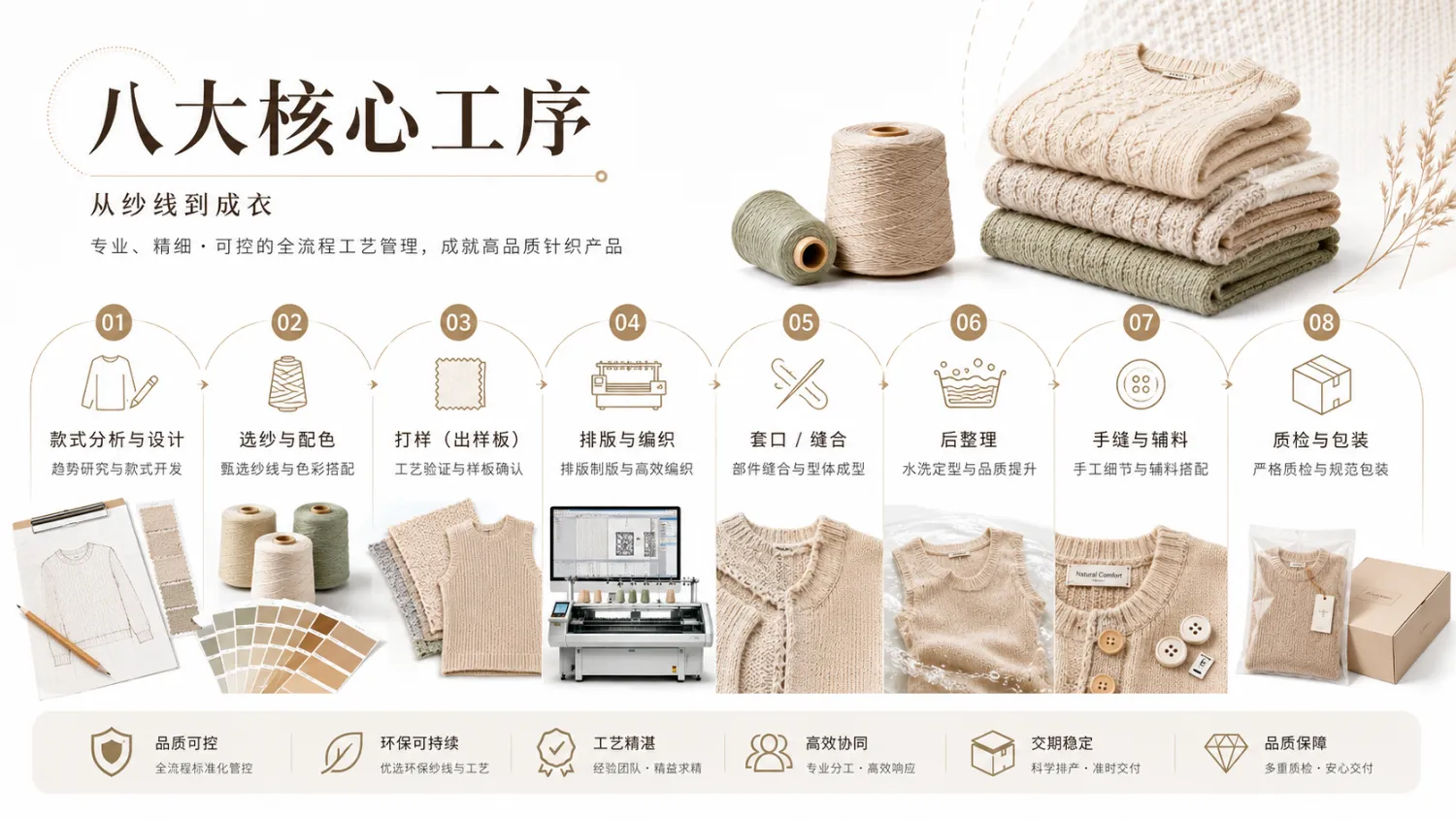 Knitwear 8-core process flow diagram