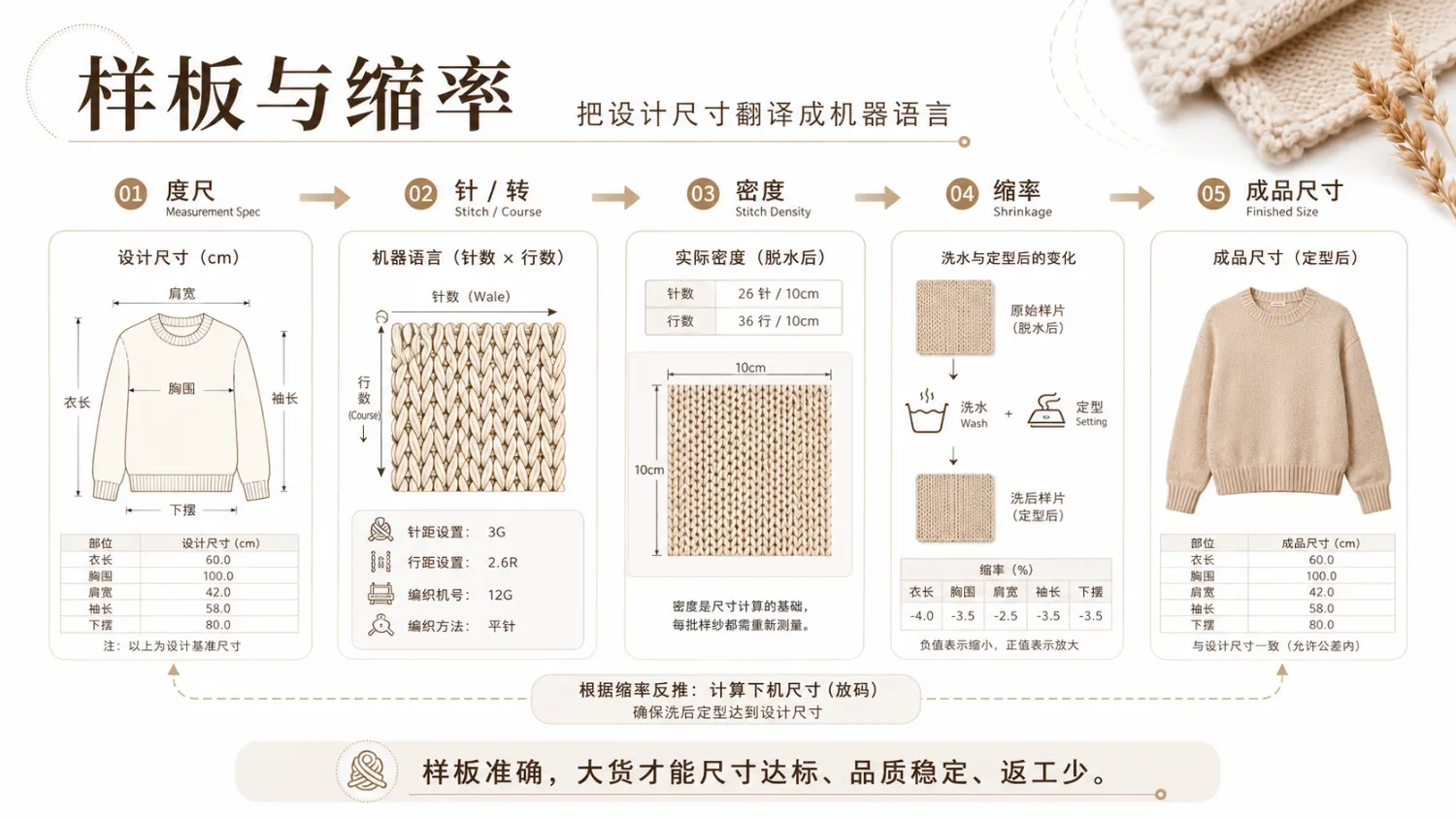 Pattern and shrinkage process diagram