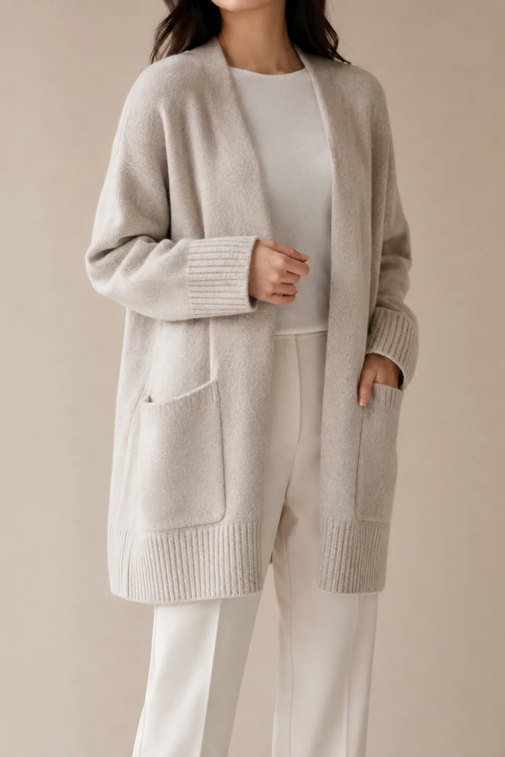 Linknit classic cardigan: 7G medium gauge with moderate thickness and hand feel