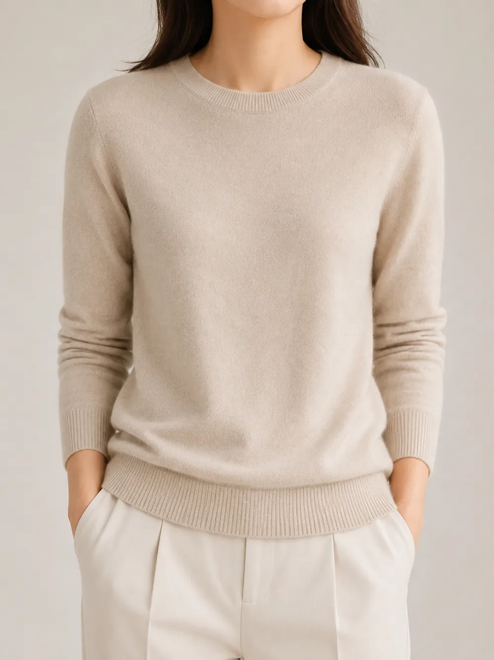 Linknit Round Neck Cashmere Sweater Custom OEM/ODM