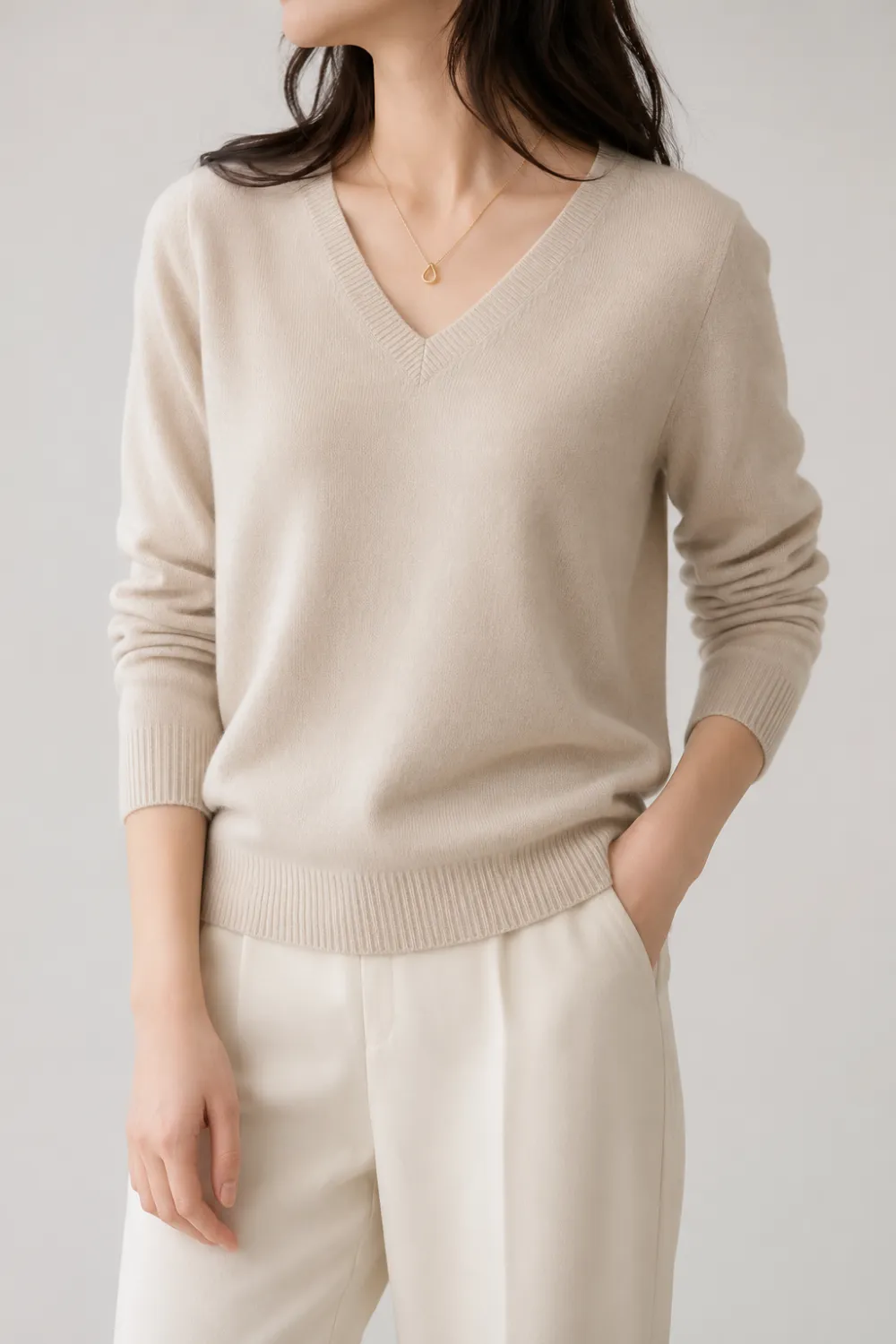 Linknit V-Neck Knit Sweater Custom OEM/ODM