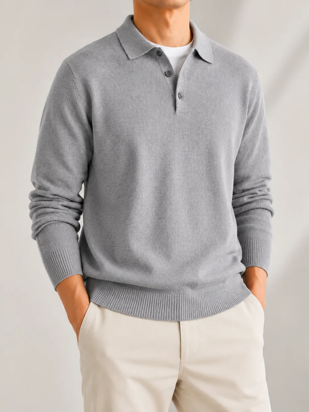 Linknit polo collar knit sweater OEM/ODM