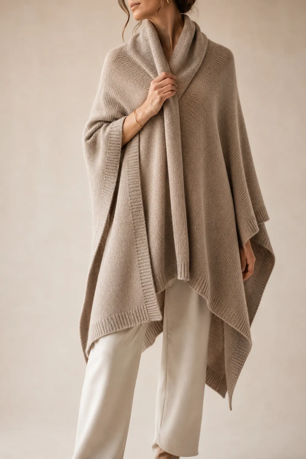 Linknit knit shawl cape OEM/ODM